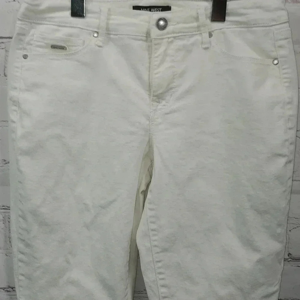 Nine West Gramercy Skinny Capri White Ankle Jeans Size 4 - Picture 2 of 16
